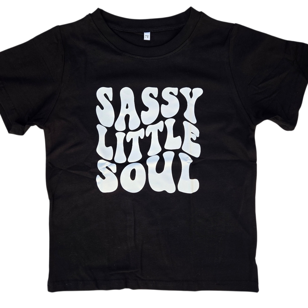 Sassy Little Soul Kids Graphic Tee - Black